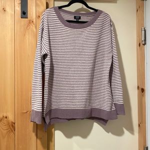 Jones New York Purple and White Striped Top